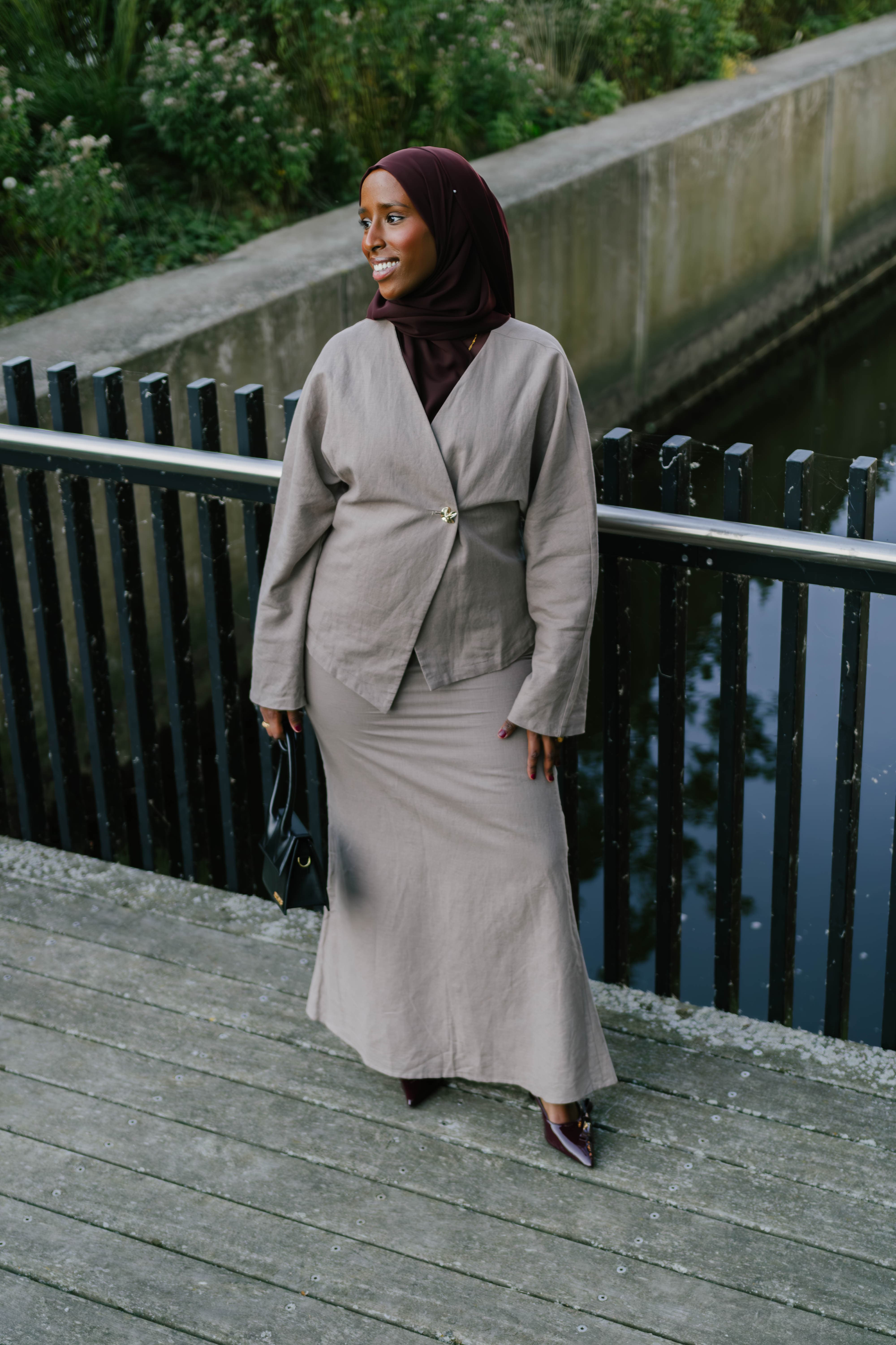 Amara Modest Soft Taupe Linen Shirt