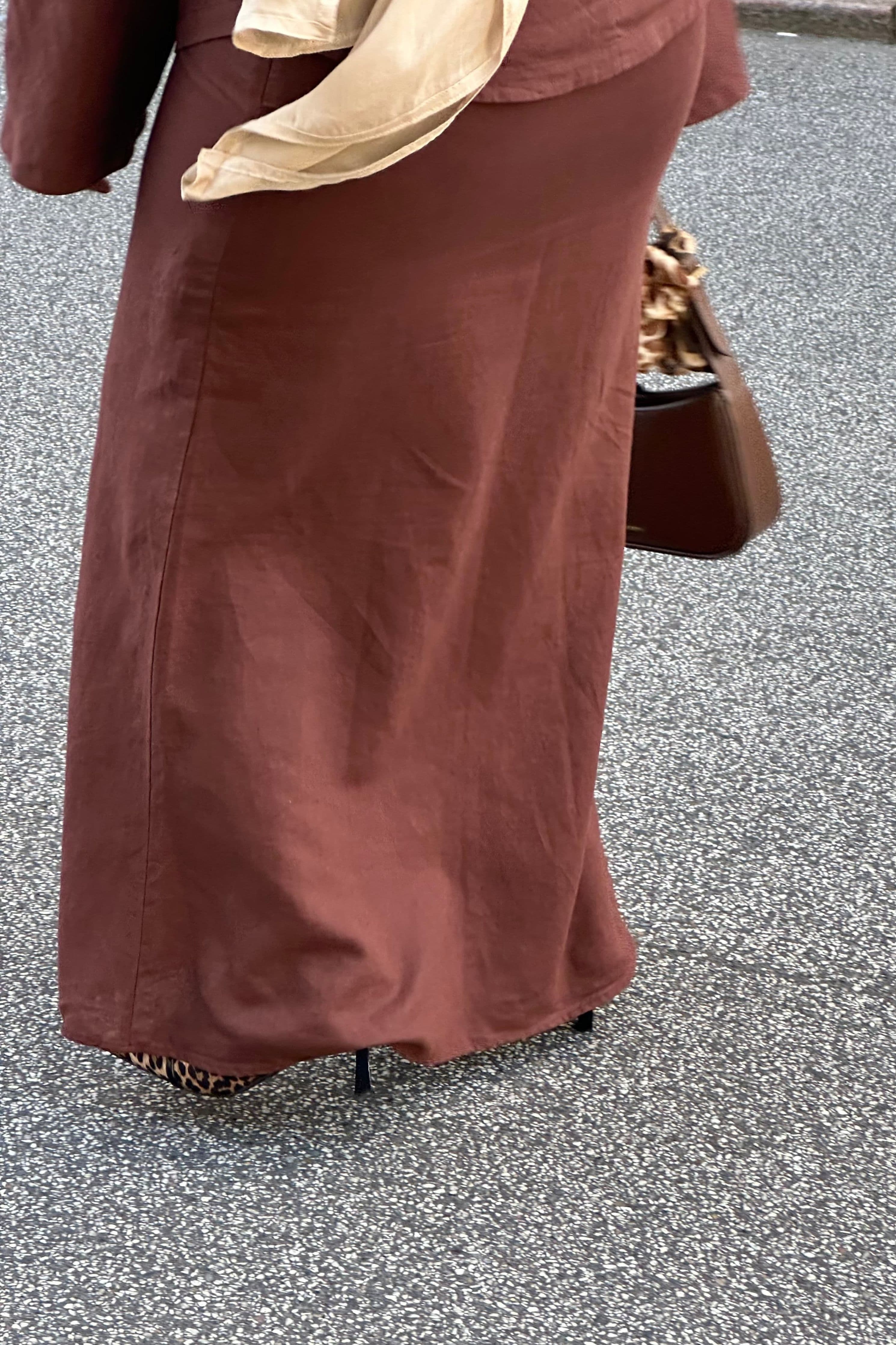 Amara Modest Dark Chocolate Linen Skirt